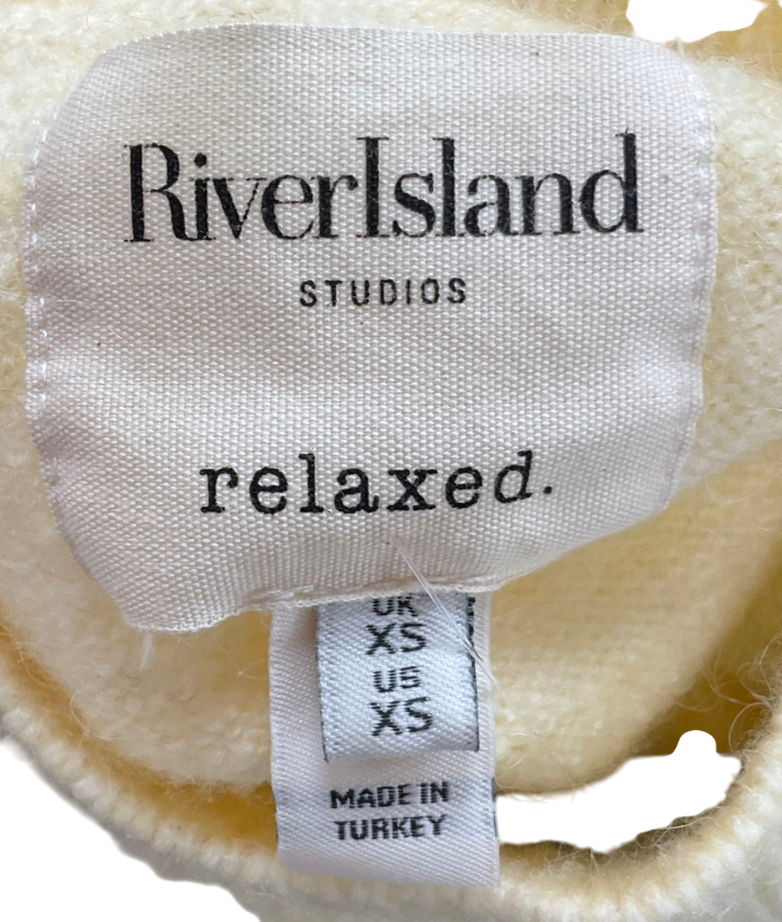 River Island Yellow Side Split Jumper UK XS
