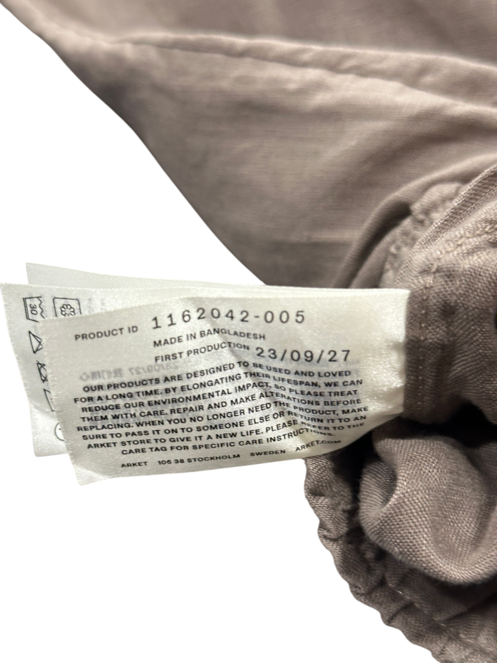 Arket Brown Wide Linen Trouser UK M