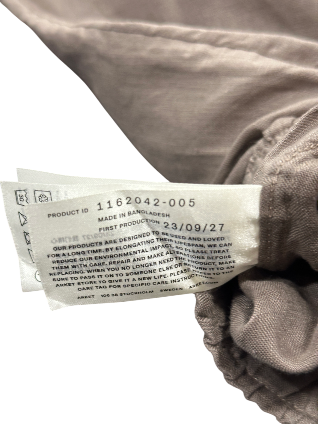 Arket Brown Wide Linen Trouser UK M