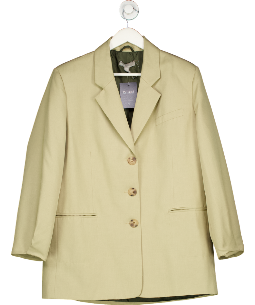 ASOS Beige Oversized Single Breasted Blazer UK 10