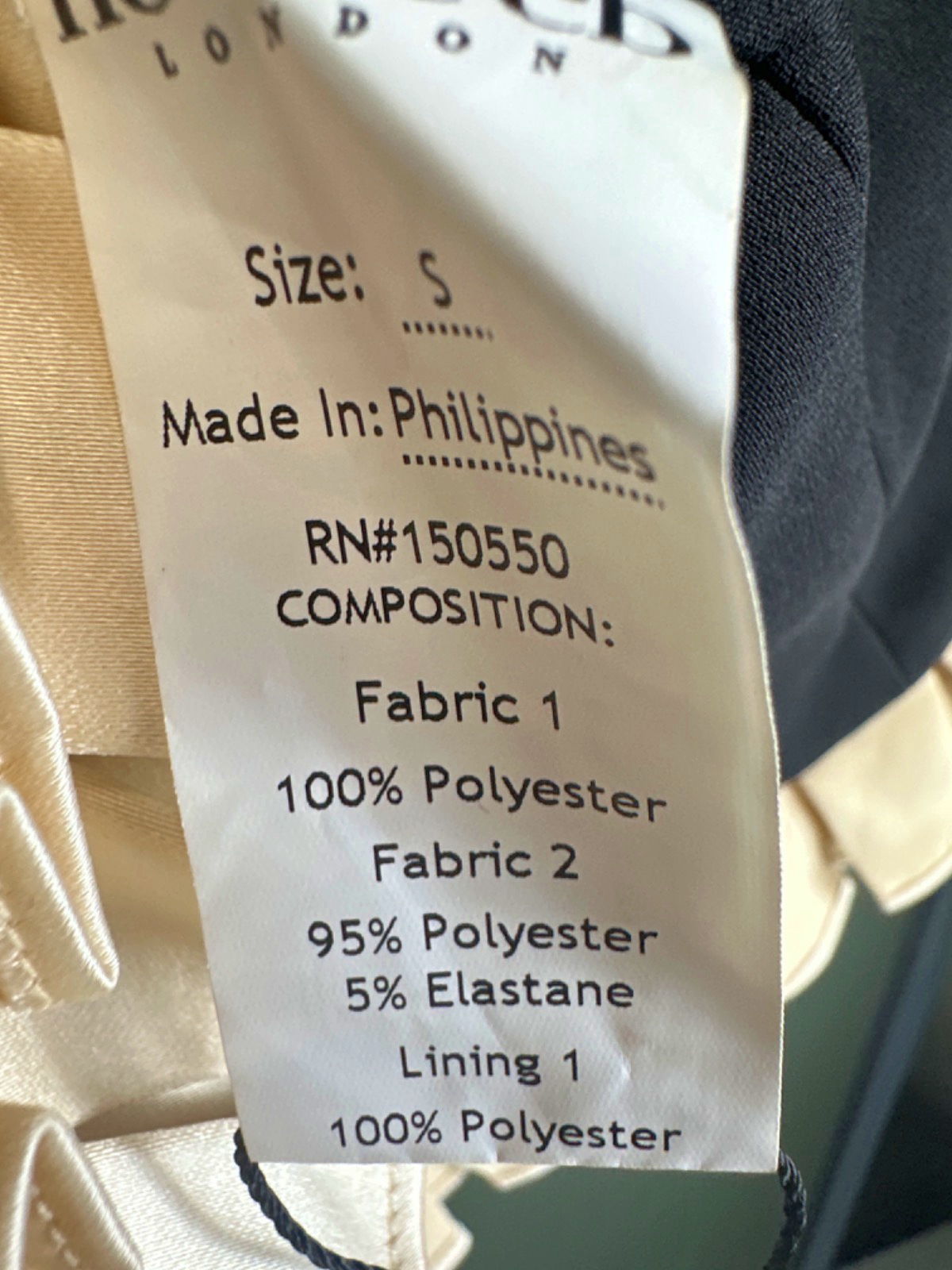 House of CB Black/Vintage Cream Azaria Dress UK S