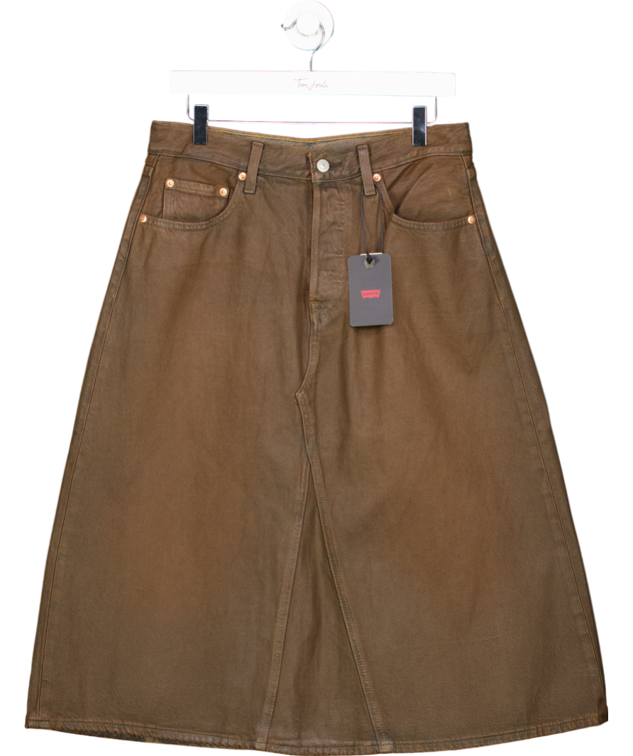 levis Brown Coated Pay Day Skirt W30