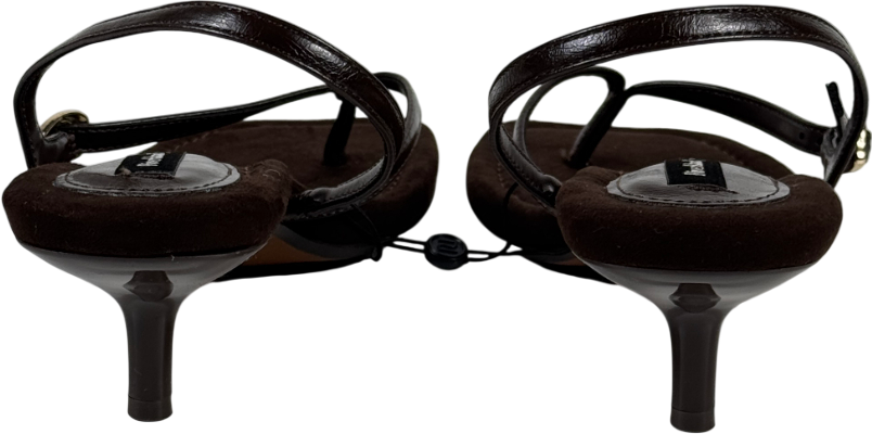River Island Brown Toe Thong Heeled Sandals UK 5 EU 38 👠