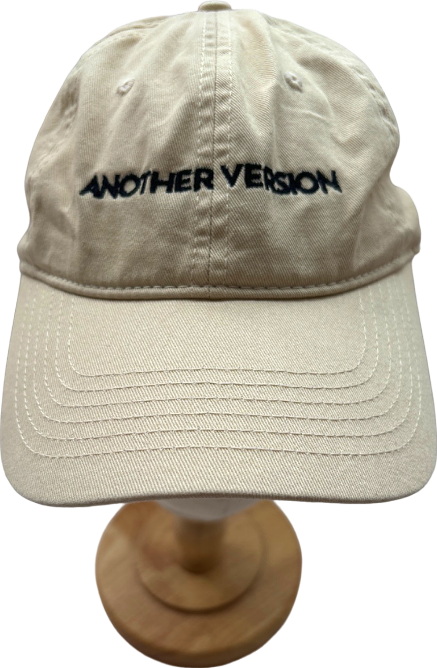 Another Version Beige Cotton Baseball Cap One Size