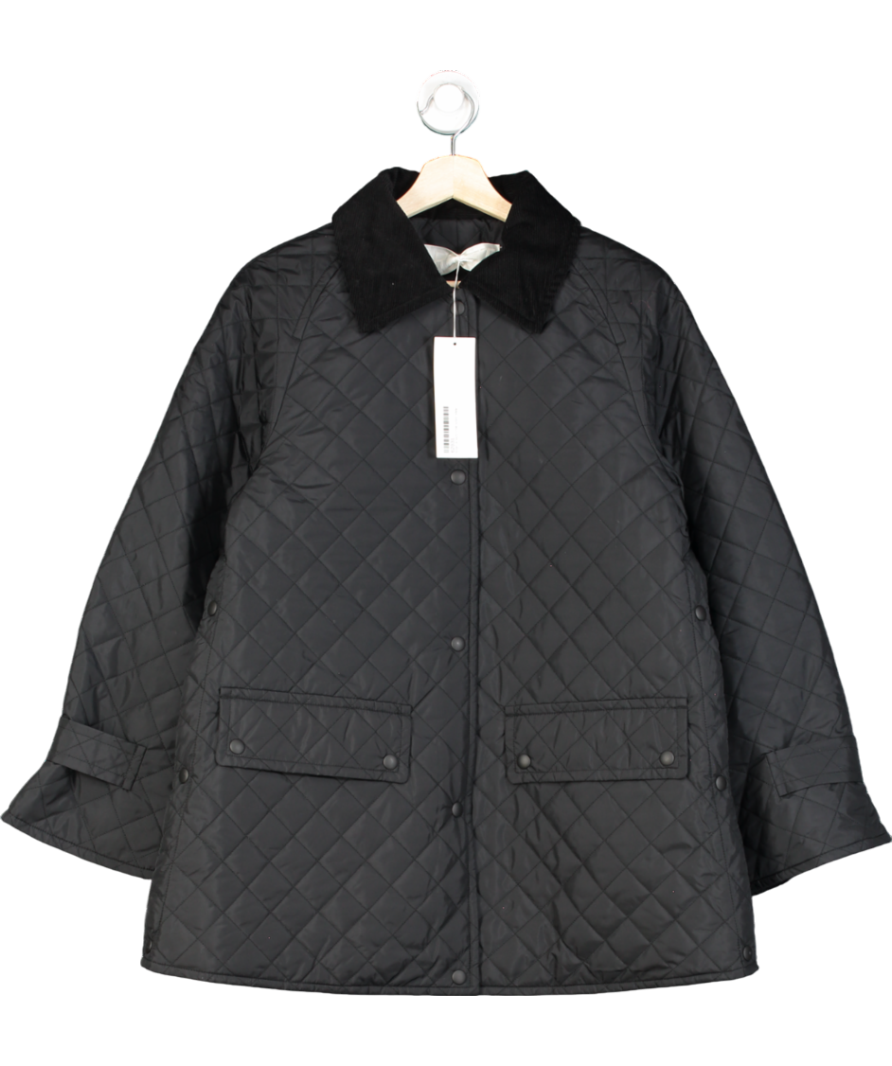 Arket Black Quilted Barn Jacket UK 8