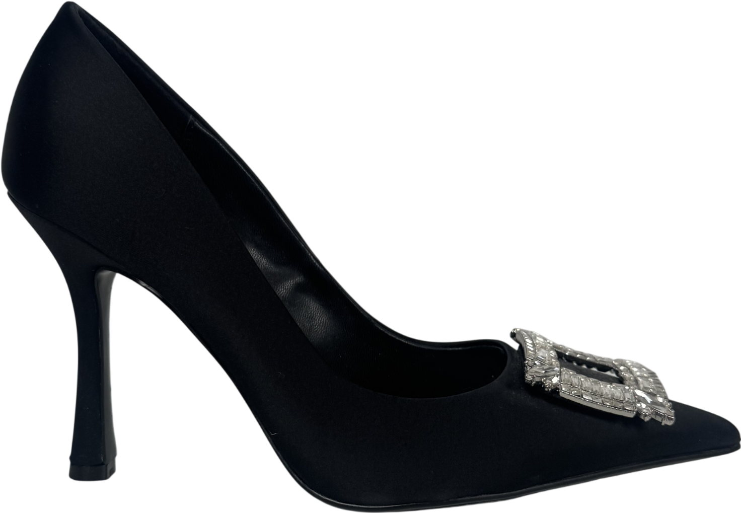 Club London Black Satin Pointed Court Heels UK 3 EU 36 👠