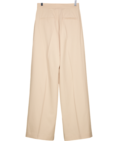 Max Mara Beige Wide Camel Trousers UK 8