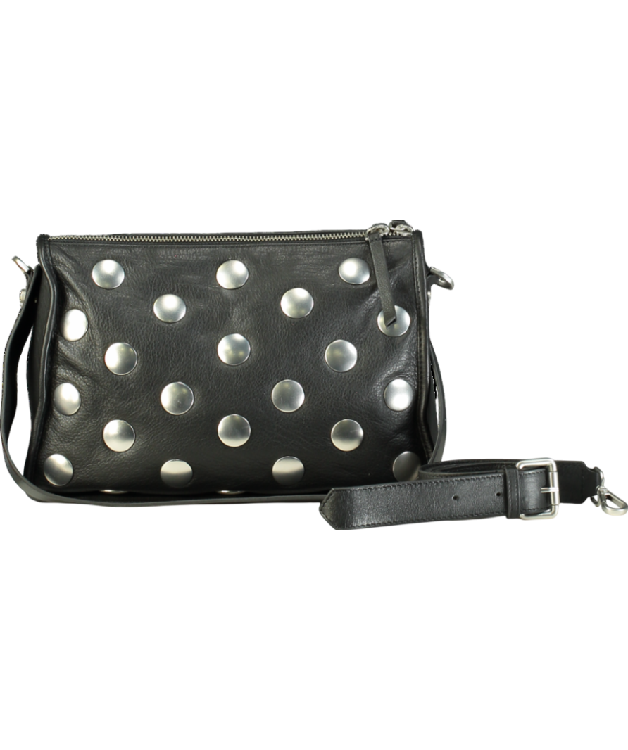 Mint Velvet Black Leather Studded Bag