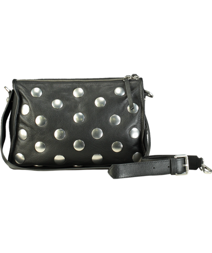 Mint Velvet Black Leather Studded Bag