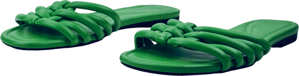 ZARA Green Woven Flat Sandals UK 6 EU 39 👠