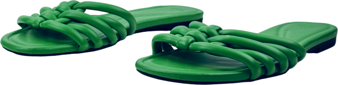 ZARA Green Woven Flat Sandals UK 6 EU 39 👠