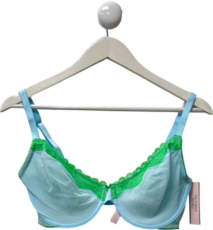 victoria secret Cool Down Blue Unlined Demi Bra UK 34DD