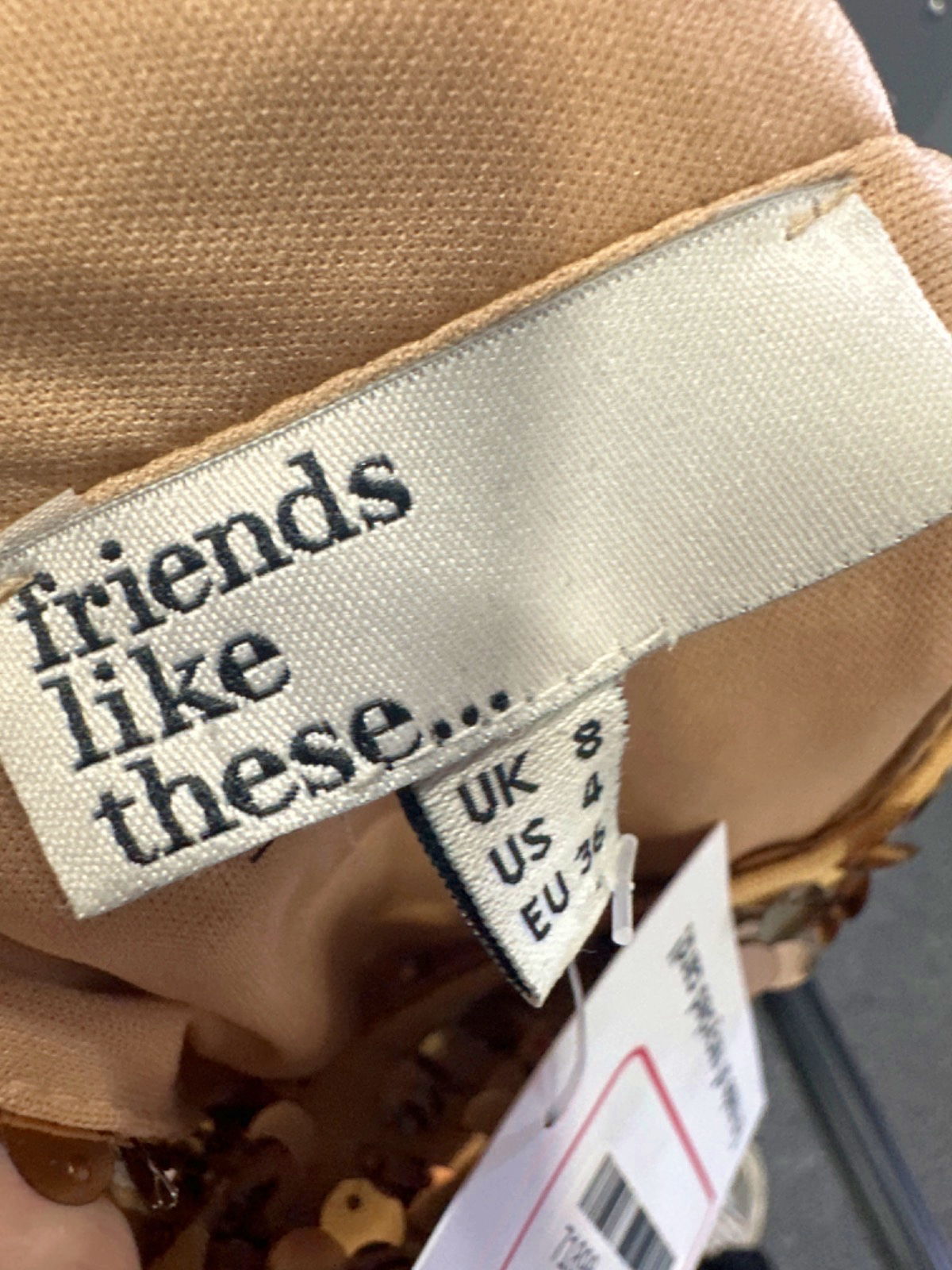 Friends Like These Gold Sequin Dress UK 8