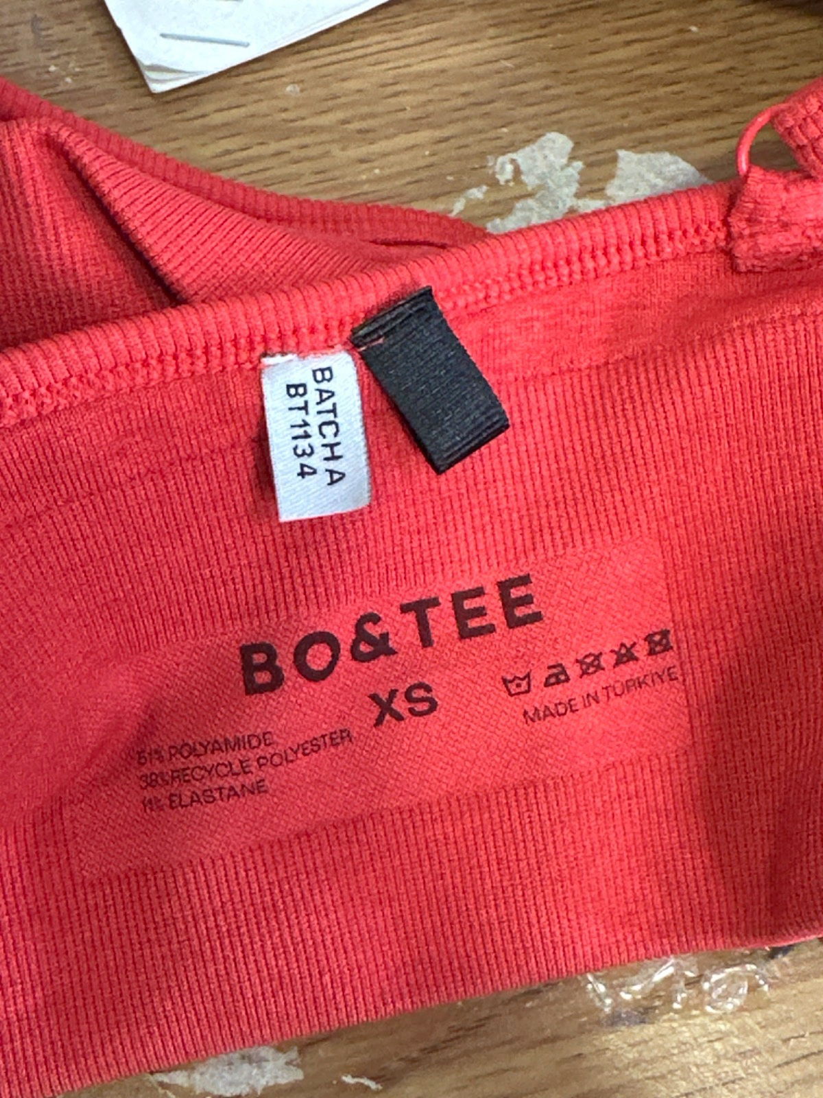 Bo&Tee Coral Seamless Ribbed Bralette and Shorts Set UK XS