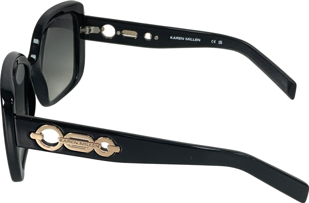 Karen Millen Black Gold Detail Sunglasses