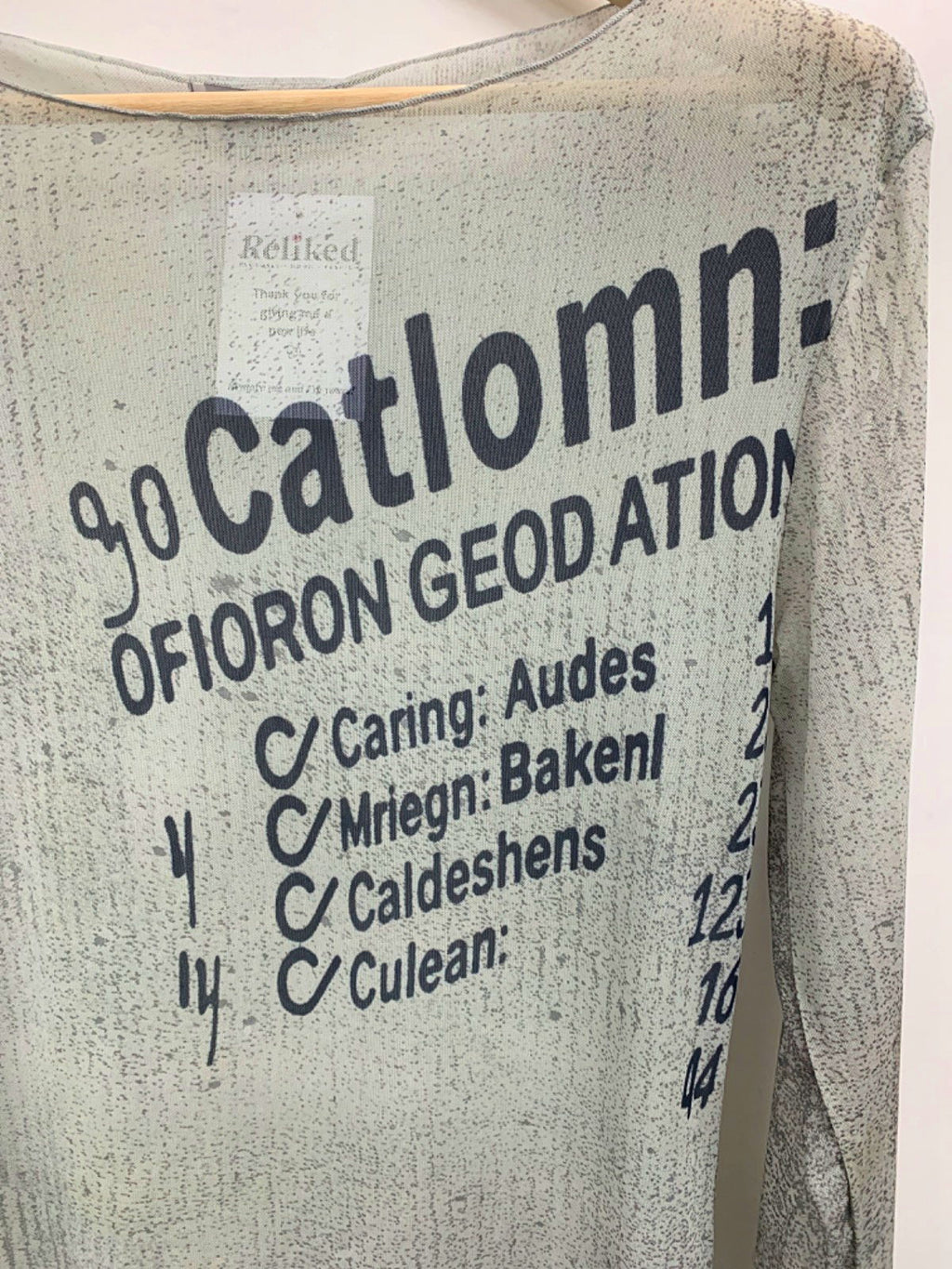 Collusion Grey Long Sleeve Mesh Top UK M