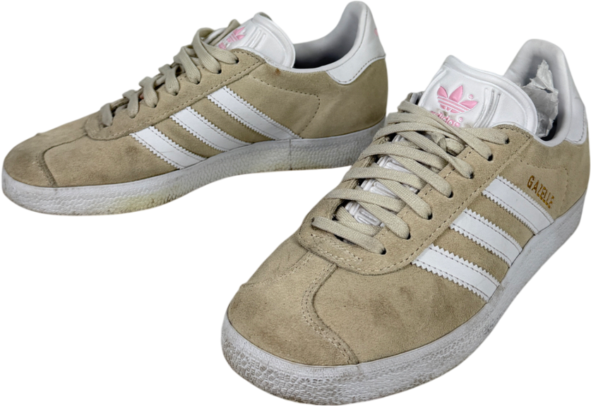 Adidas Cream Gazelle Trainers Off White Clear Pink UK 3.5 EU 36.5 👠