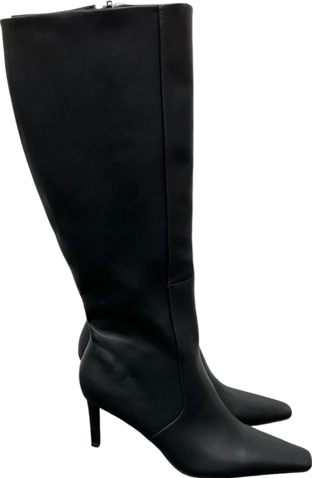 ASOS Black Canberra Heeled 90s Knee High Boots UK 7 EU 40 👠