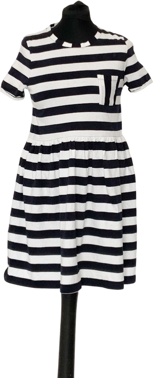 Chinti And Parker White Striped Organic Cotton Jersey Dress UK XS