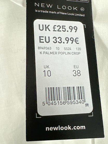 New Look White K Palmer Poplin Crop UK 10