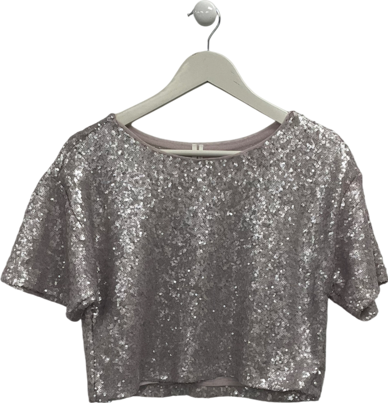 Anthropologie Metallic Maeve Sequin T Shirt UK XS