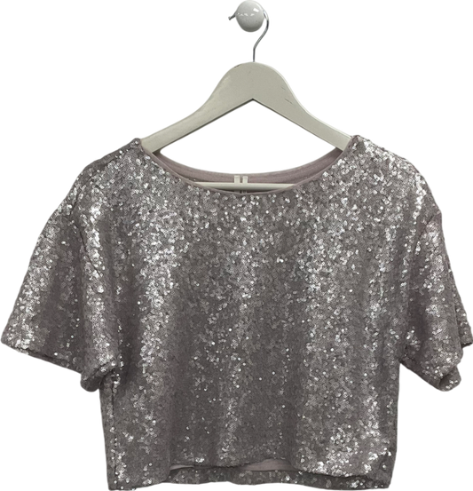 Anthropologie Metallic Maeve Sequin T Shirt UK XS