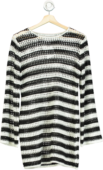 In The Style Black and White Striped Knit Dress UK 10/12