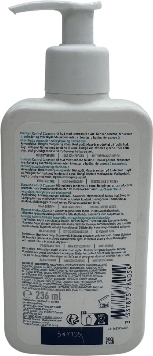Cerave Blemish Control Face Cleanser 236ml