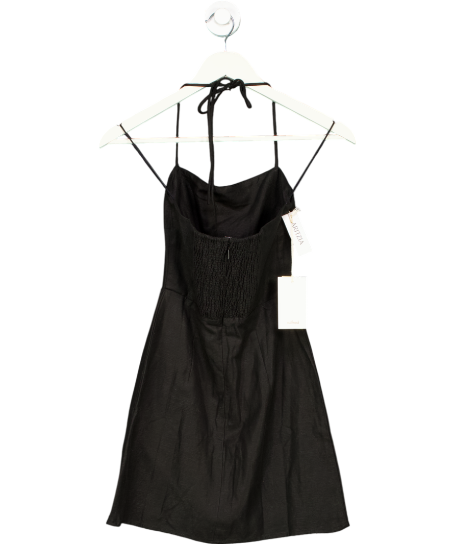 Aritzia Black Credenza Linen Dress UK XXS