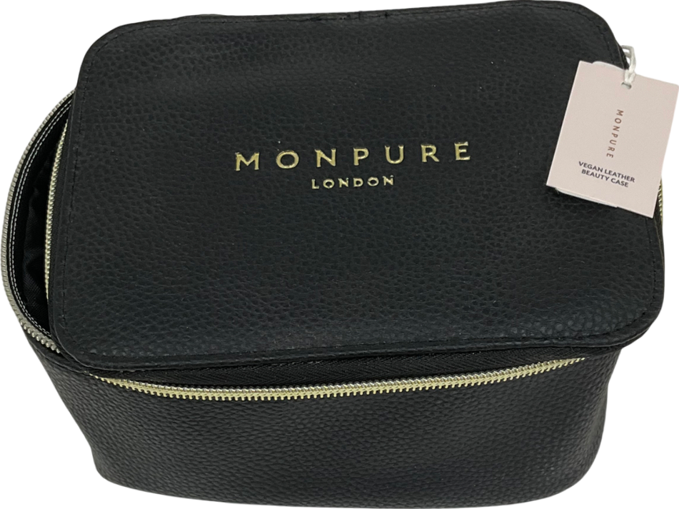 monpure Black Vegan Leather Beauty Case One Size