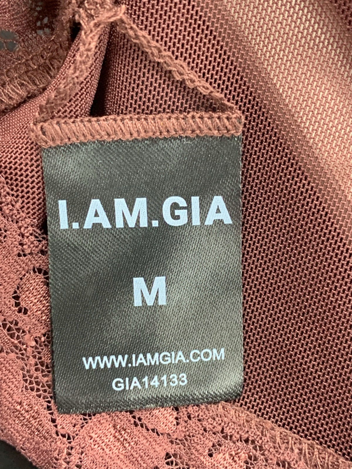 I.AM.GIA Burgundy Lace Camisole Top M