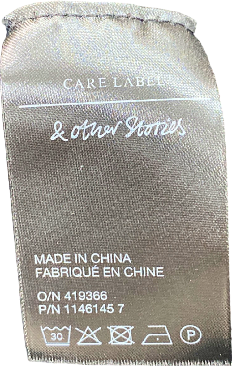 & Other Stories Black Ribbed Pencil Skirt UK S