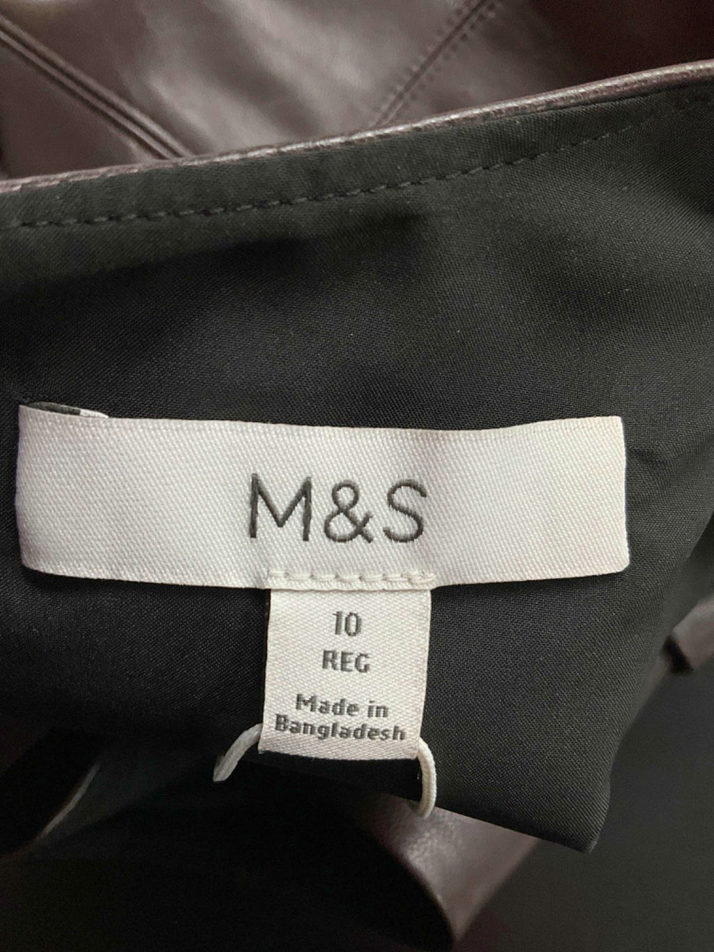 M&S Brown Leather Sleeveless Top UK 10