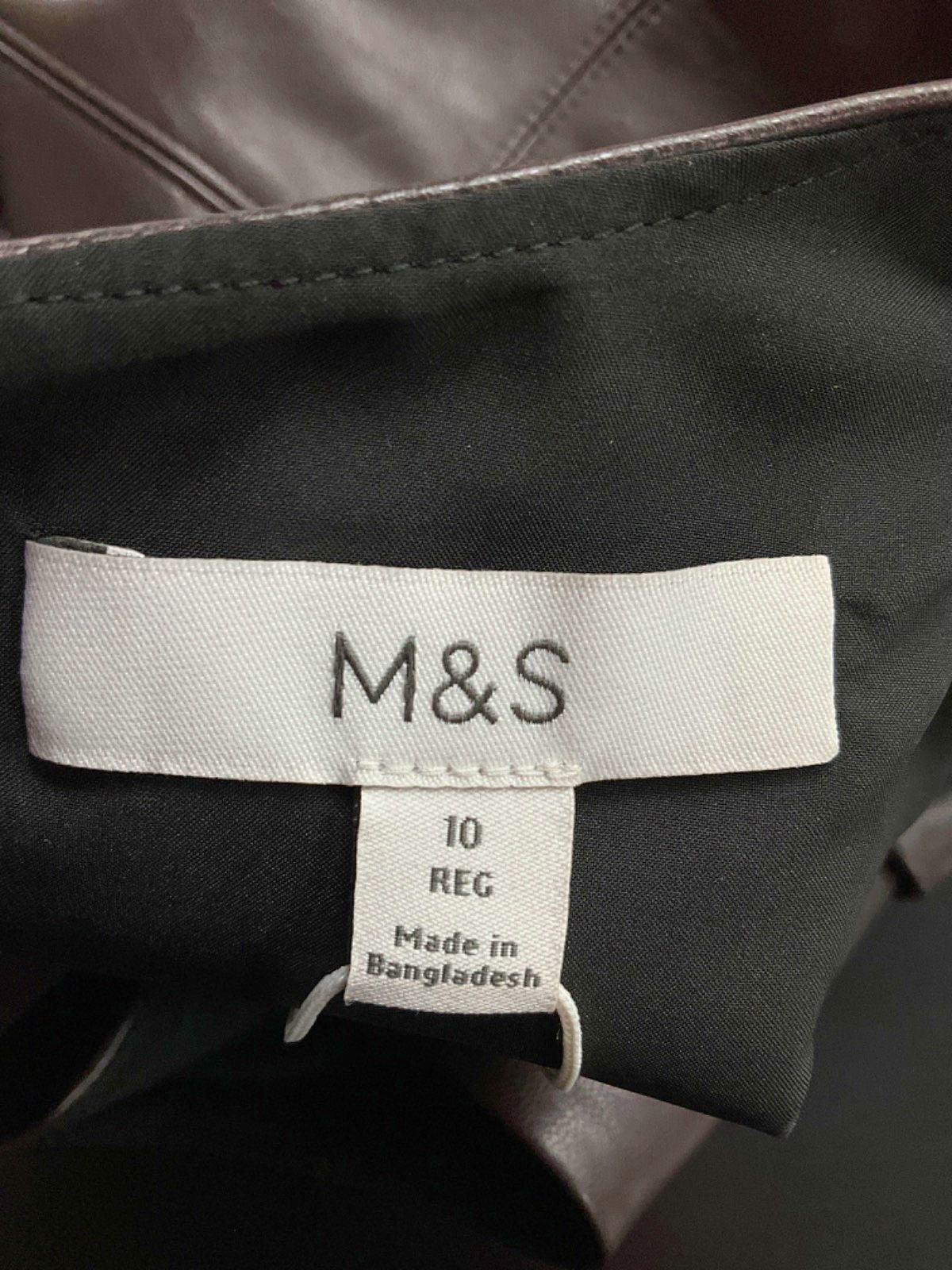 M&S Brown Leather Sleeveless Top UK 10