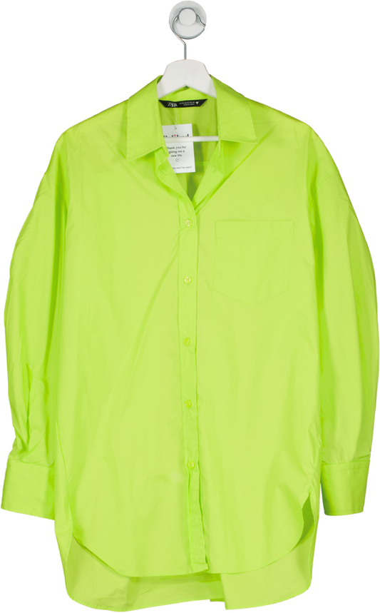 ZARA Green Oversized Poplin Shirt UK M