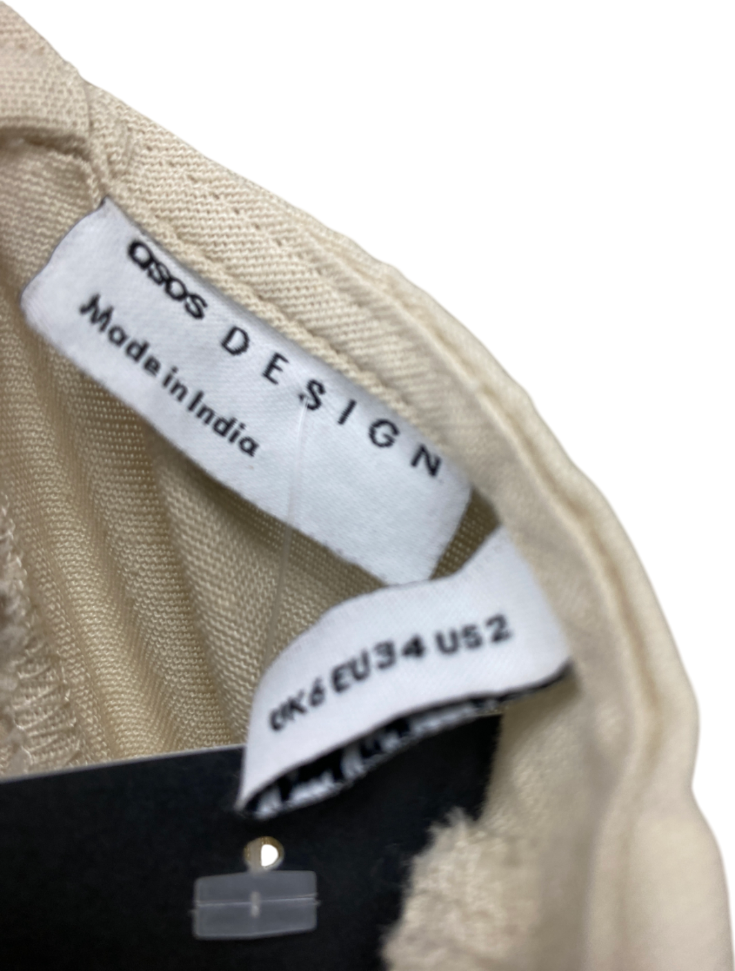 ASOS Cream Cotton Linen Midi Dress UK 6