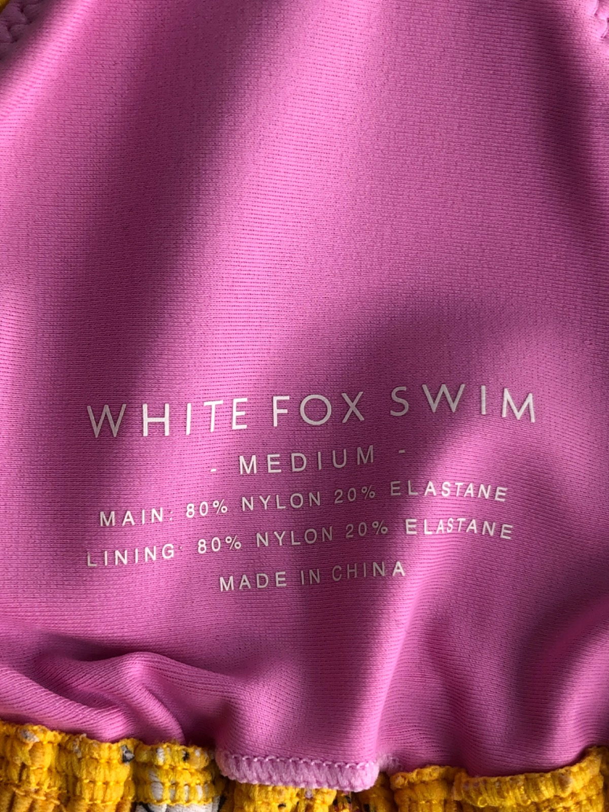 White Fox Yellow Floral Bikini Top UK M