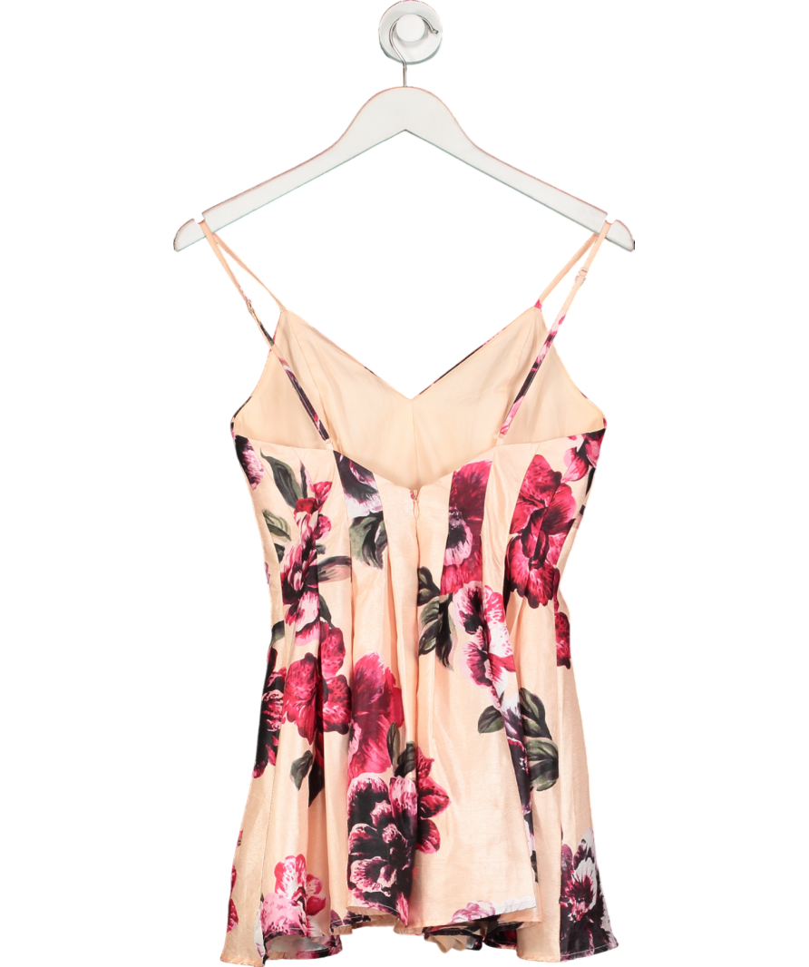 keepsake Pink Mini Floral Flared Playsuit UK S