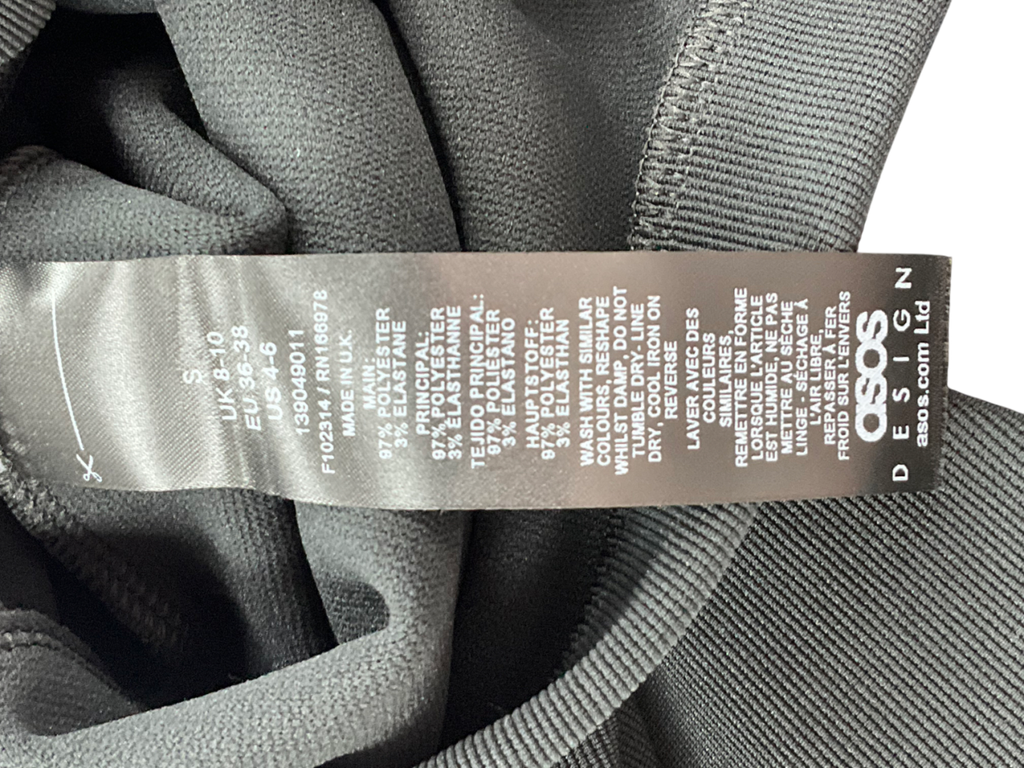 ASOS Ribbed Capri Trousers With Side Split In Black UK S