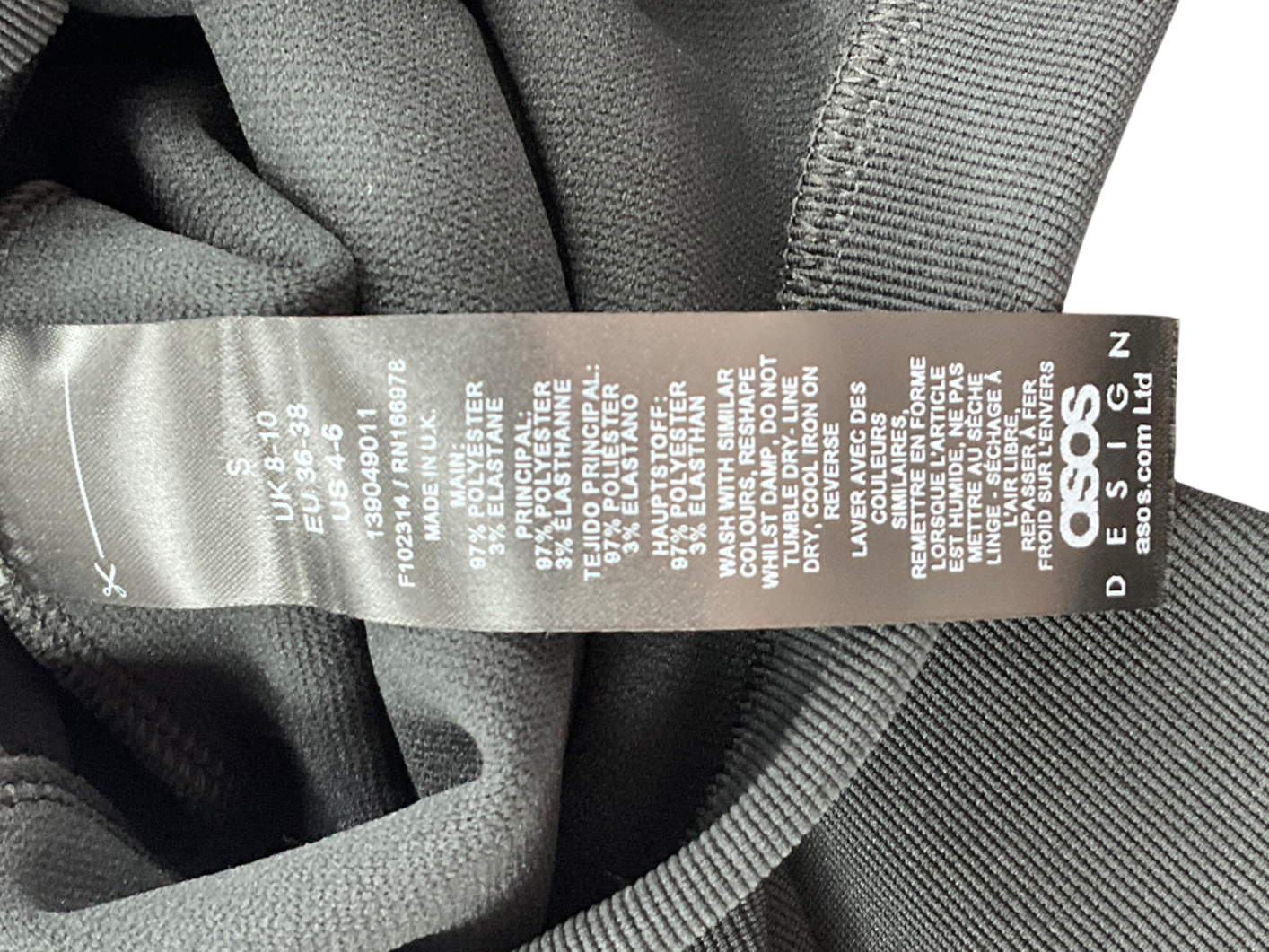 ASOS Ribbed Capri Trousers With Side Split In Black UK S