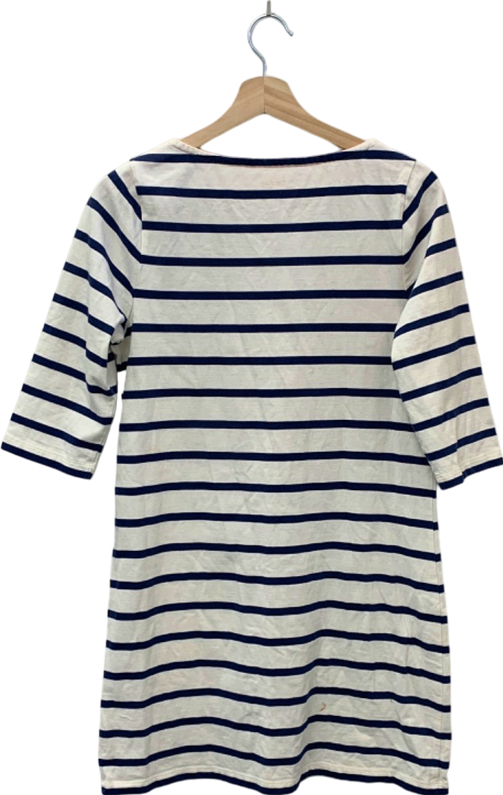 Boden Navy Blue and White Stripe Dress UK 12