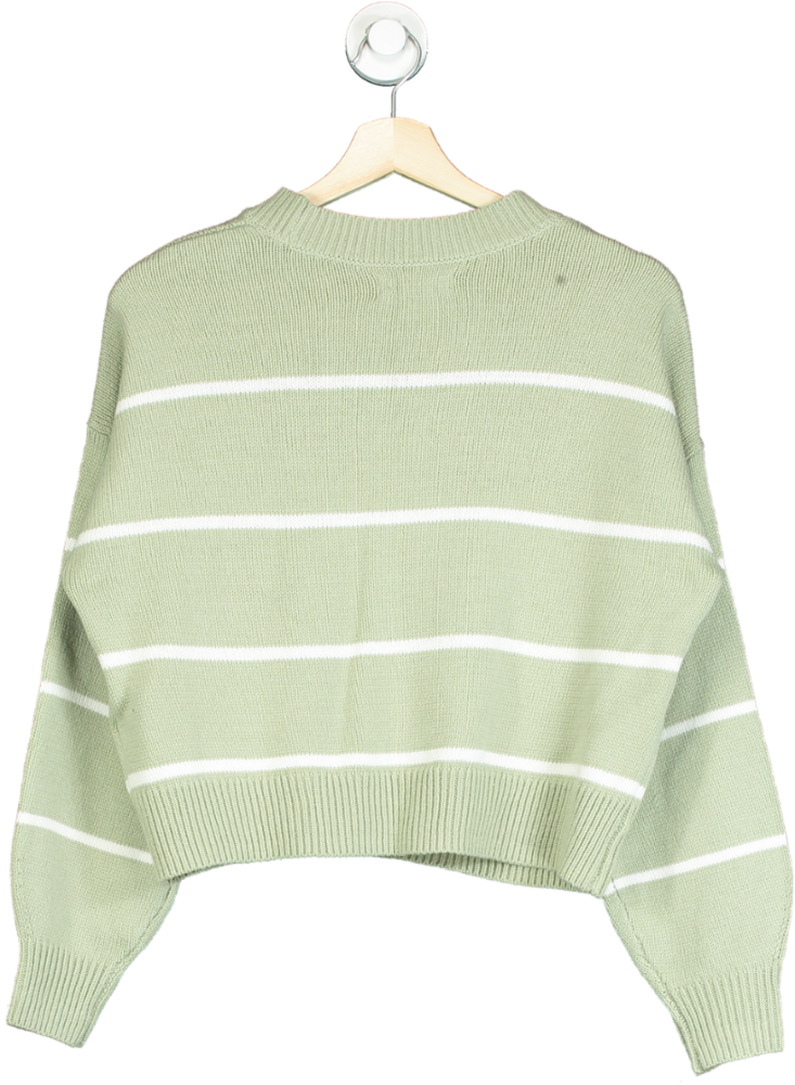 Hollister Green Striped Sweater UK XS