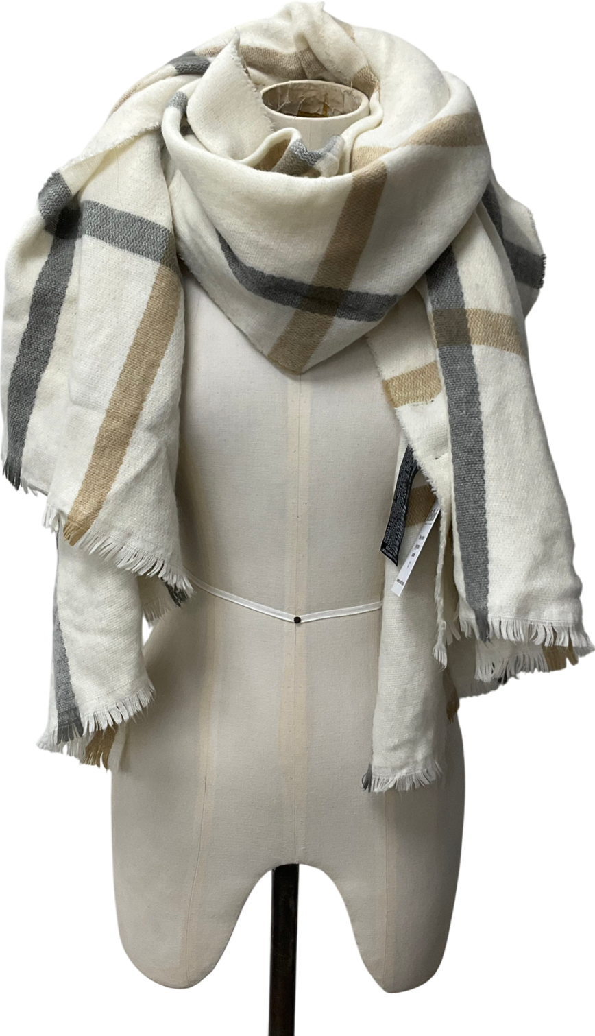 ZARA Cream Pattern Scarf One Size