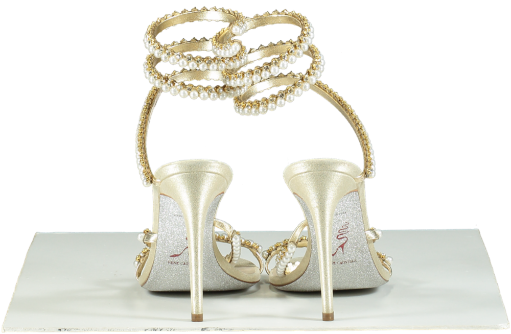 René Caovilla Cleo Pearl-Embellished Sandals UK 6 EU 39 👠