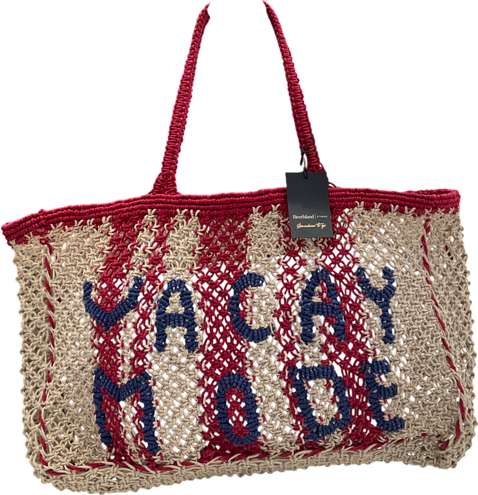 River Island Cream Beige Crochet Vacay Mode Shopper Bag