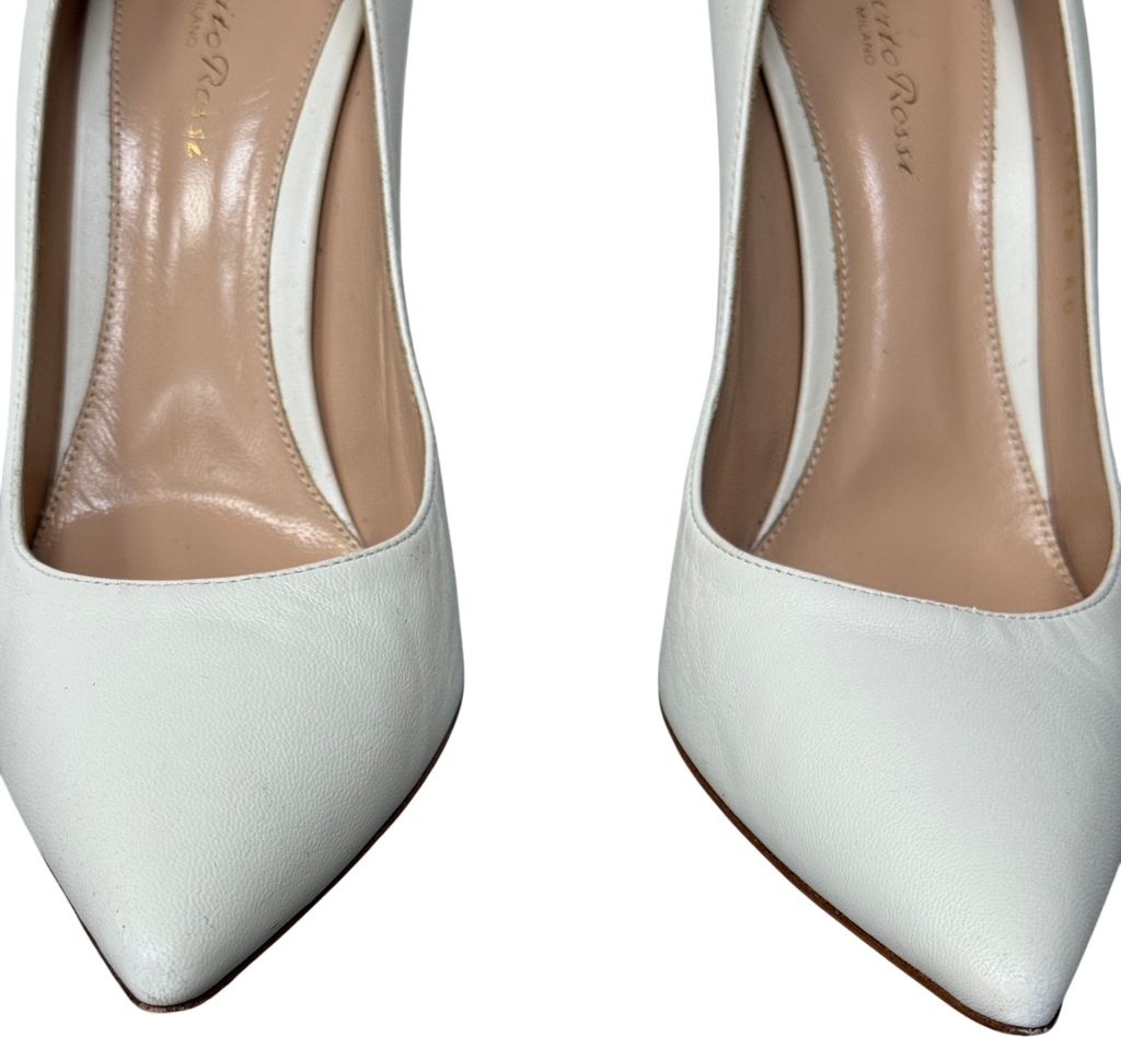 Gianvito Rossi White Gianvito 105 Iconic Stiletto Heel Shoes UK 7 EU 40 👠