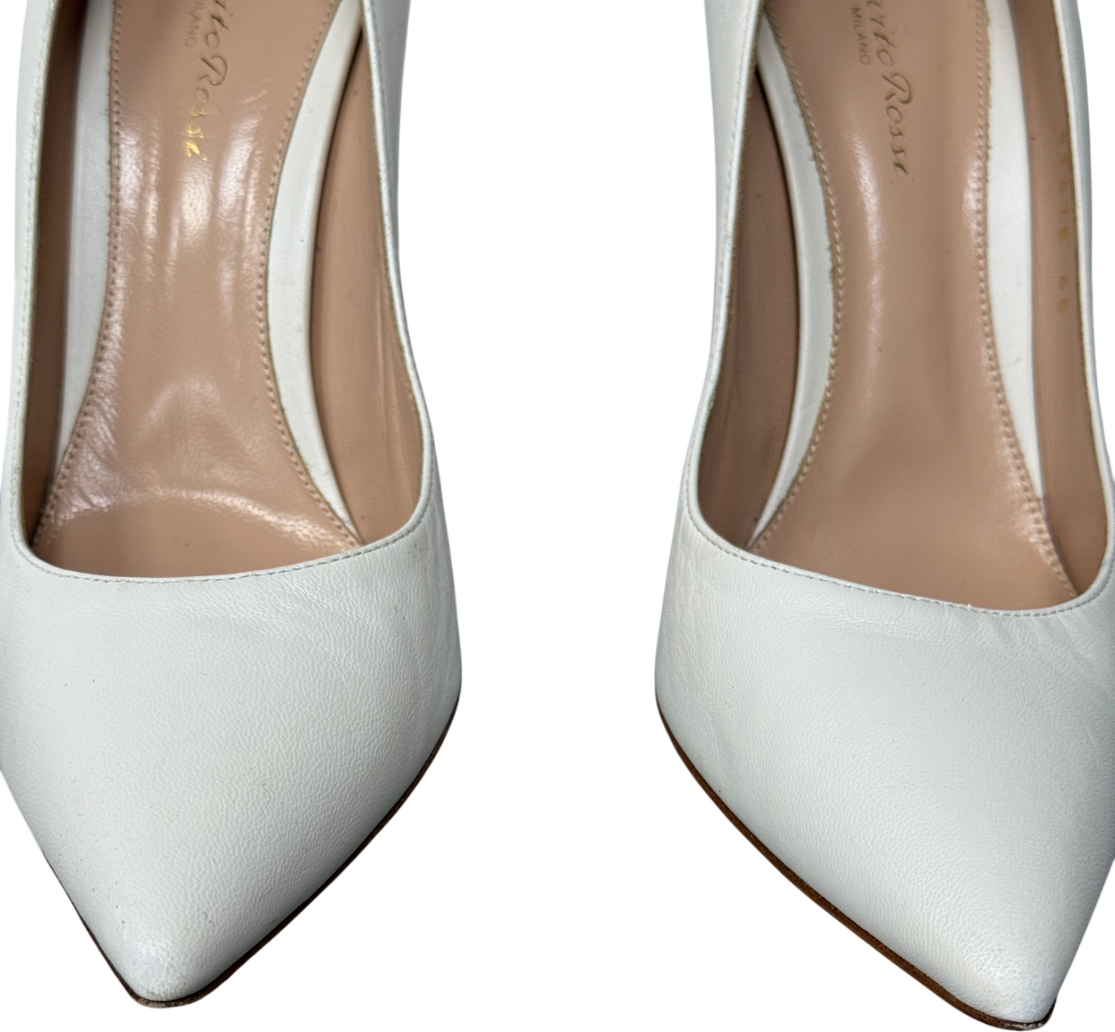 Gianvito Rossi White Gianvito 105 Iconic Stiletto Heel Shoes UK 7 EU 40 👠