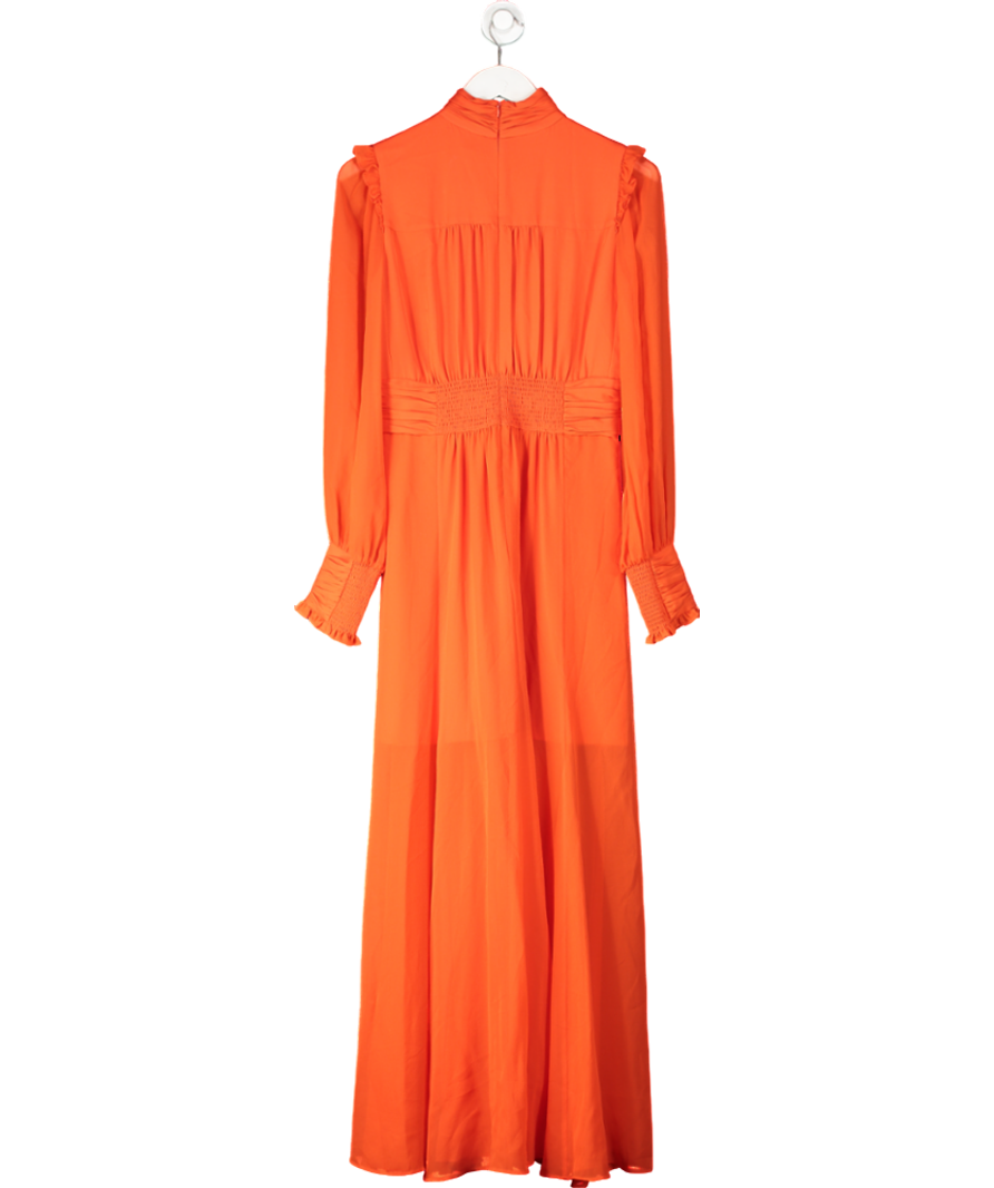 ME+EM Orange Silk Ultra Feminine Maxi Dress UK 8