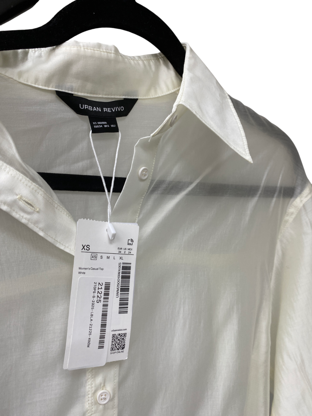 Urban Revivo Cream Semi Sheer Shirt UK XS