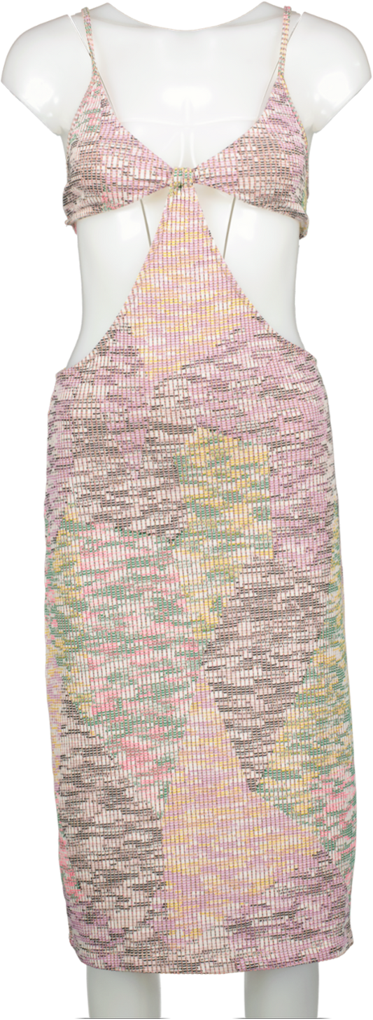 New Girl Order Multicoloured Cut Out Midi Dress UK 10